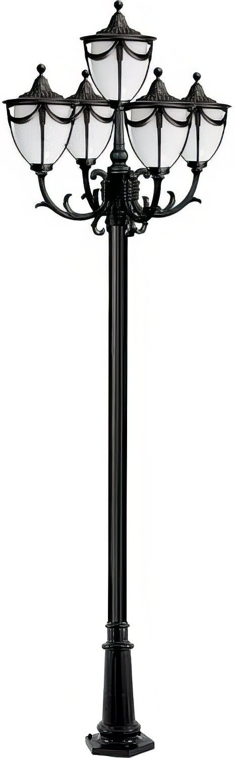 Dabmar Lighting GM4805-L30-30K-B black post light & pole