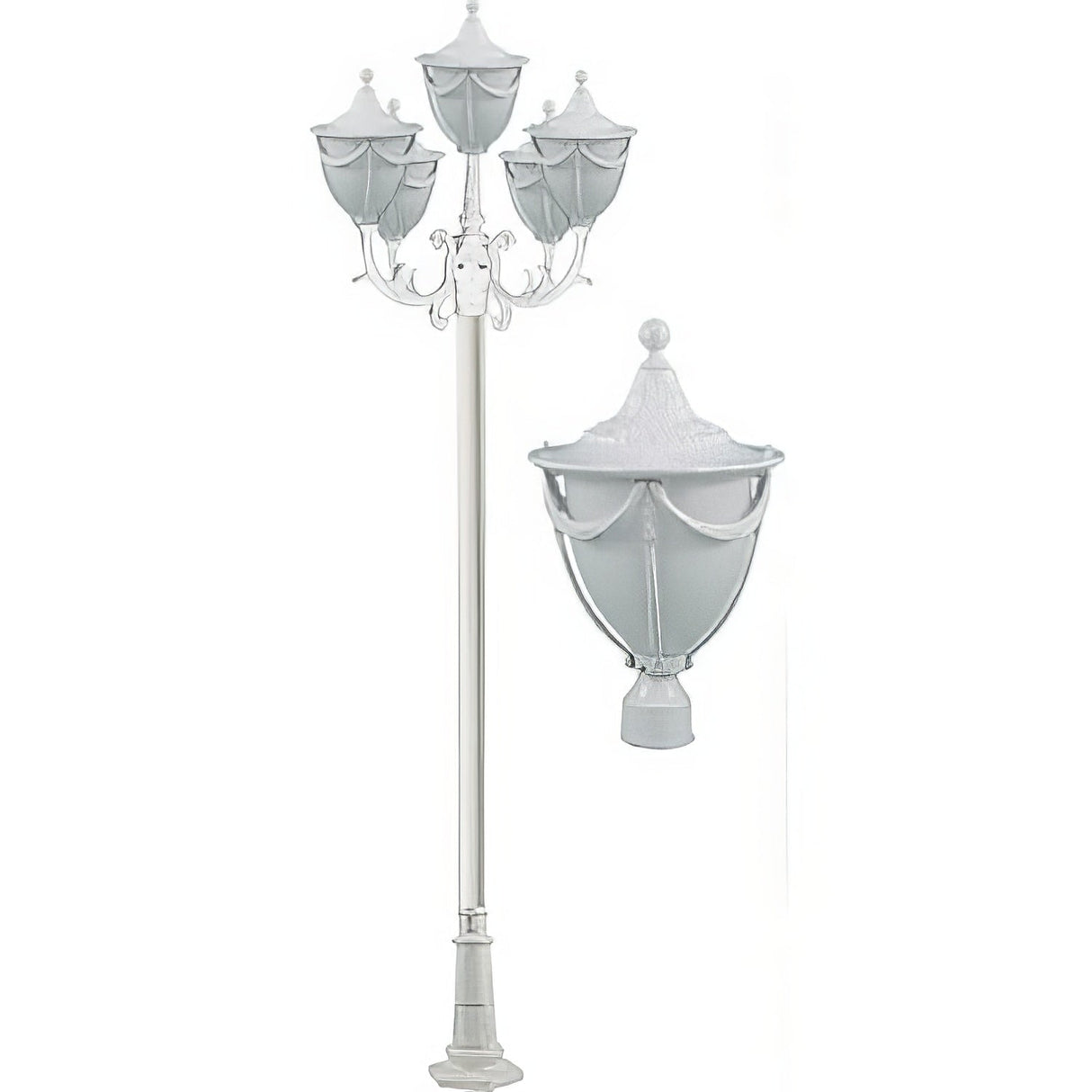 Dabmar Lighting GM4805-W white post light fixture