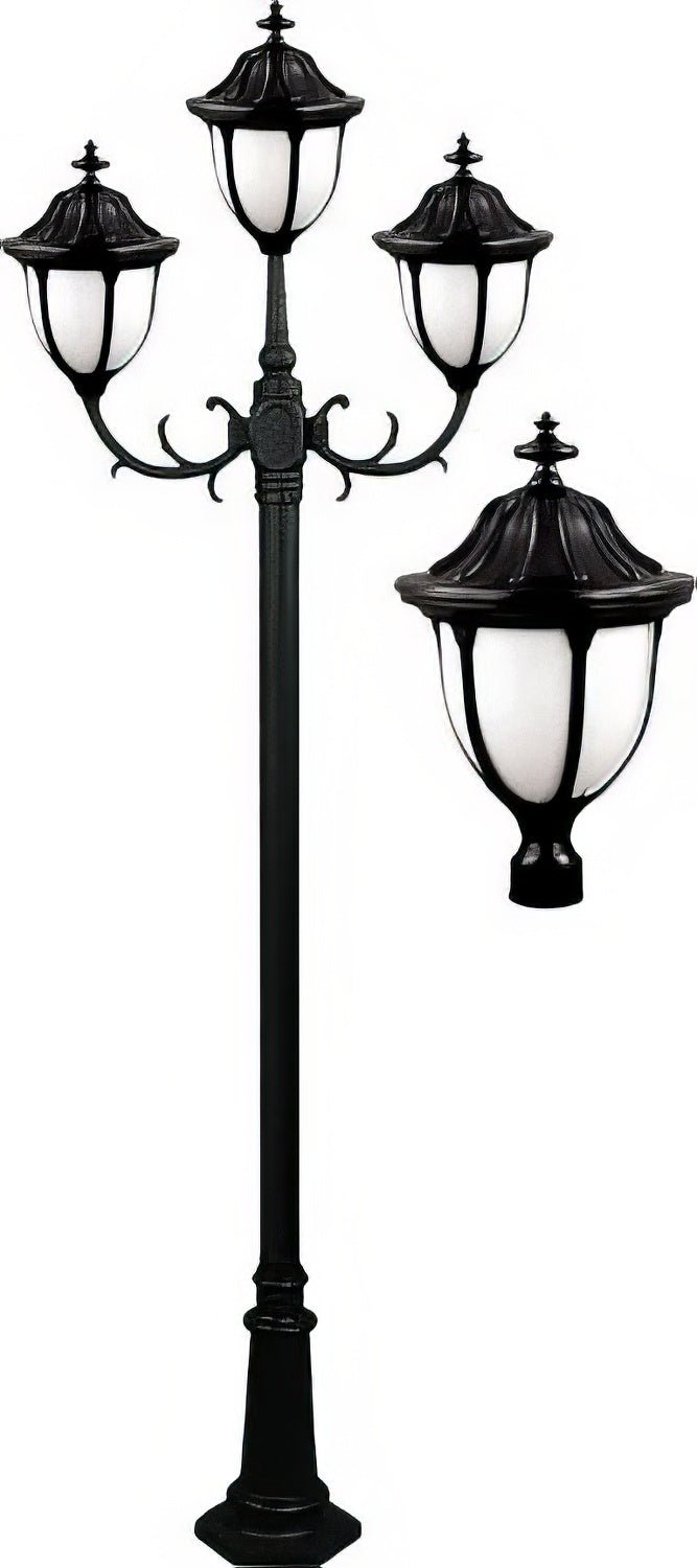 Dabmar Lighting GM5523-L54-30K-B black post light & pole