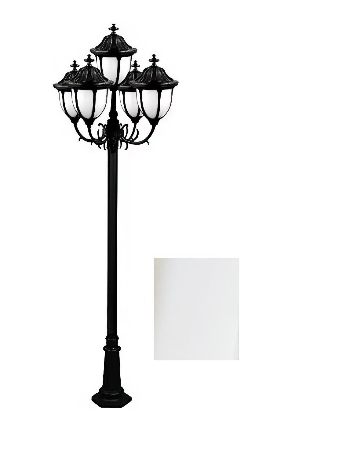 Dabmar Lighting GM5525-L45-40K-W white post light & pole
