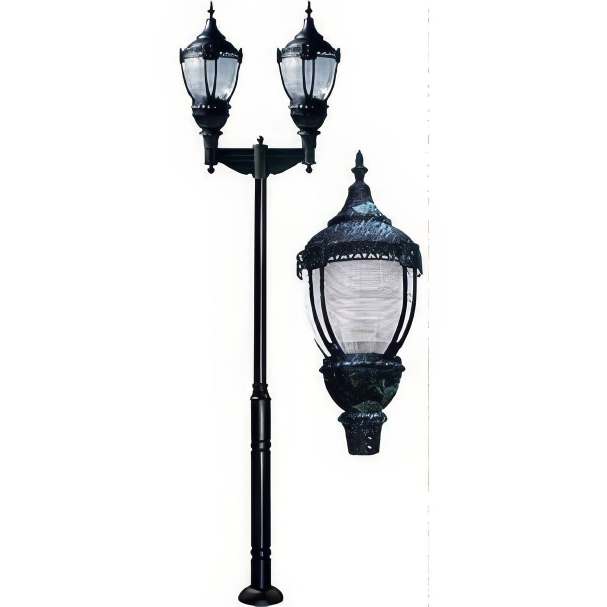 Dabmar Lighting GM8060-VG-INC-INC Cast Aluminum Dark Top Acorn Fixture 2 X Incandescent 120 Volts Verde Green