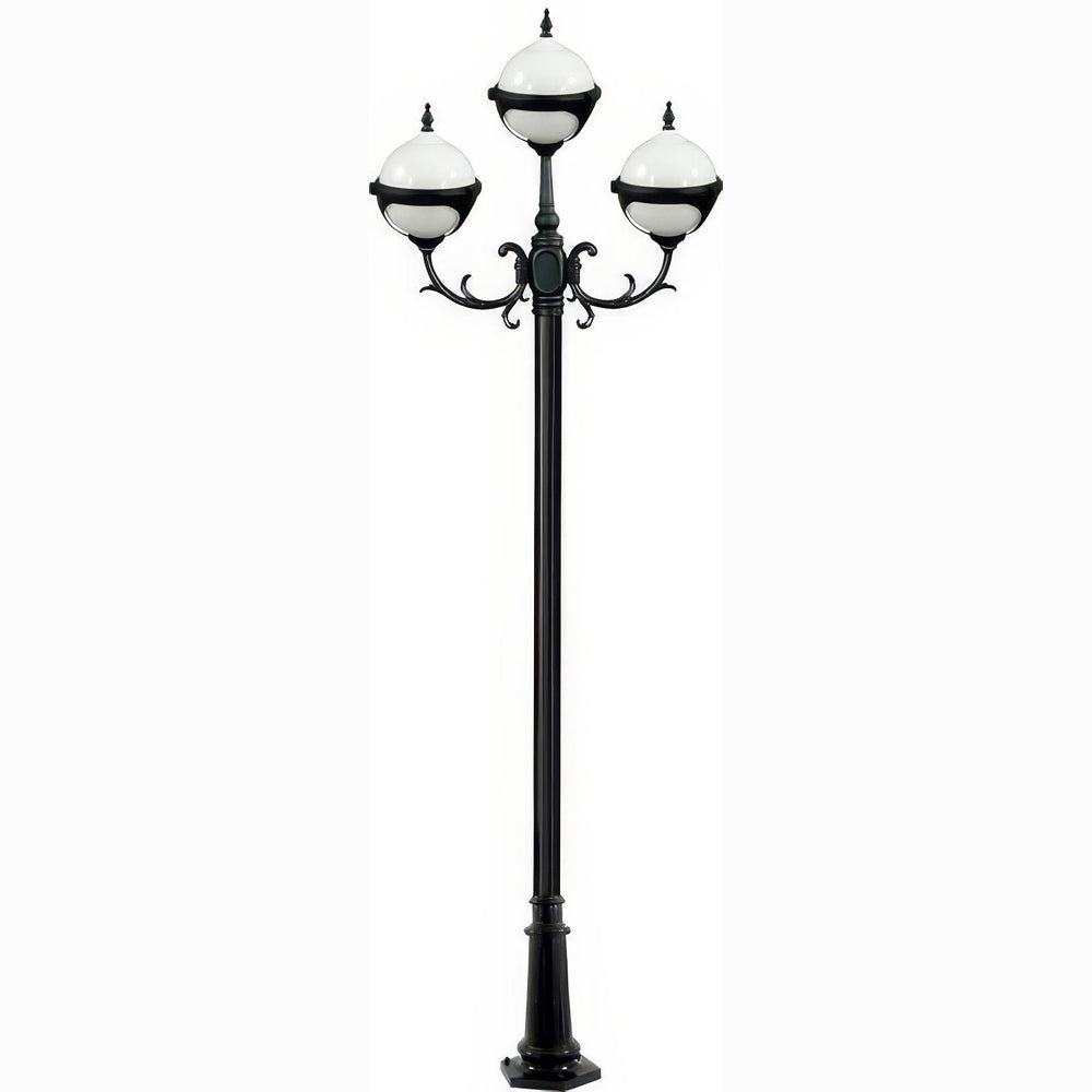 Dabmar Lighting GM9723-L54-30K-B black post light & pole