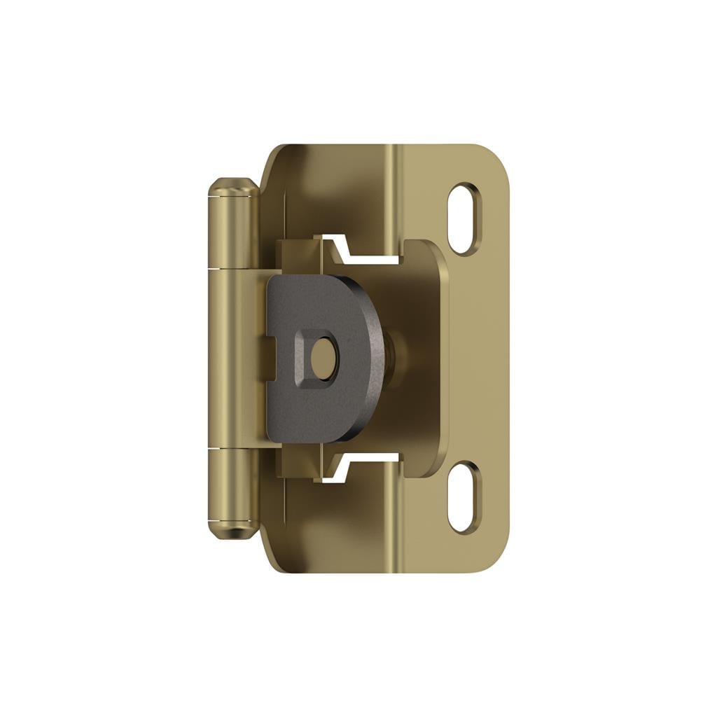 Amerock BPR8719BBZ 1/2 inch (13mm) Overlay Single Demountable Partial Wrap Golden Champagne Cabinet Hinge - 1 Pair