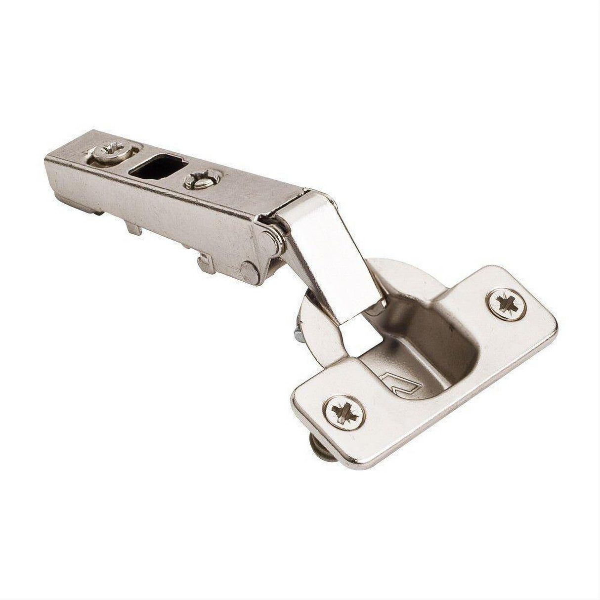 Hardware Resources 500.0U84.75 125 Degree 0 mm Crank Cam Adjustable Standard Duty Hinge with Press-in 8 mm Dowels Polished Nickel