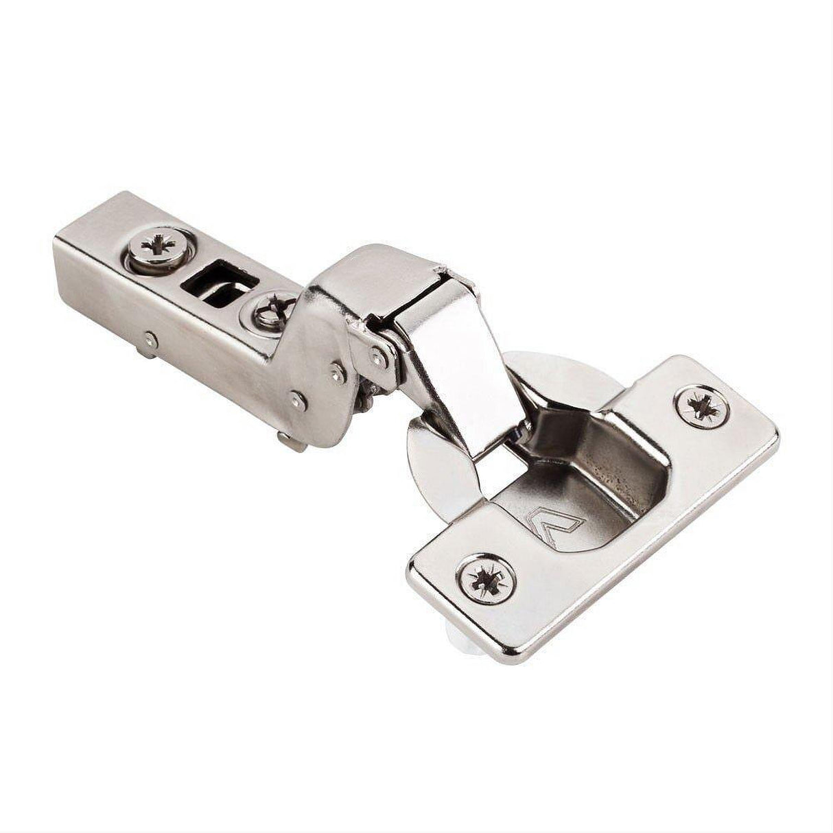 Hardware Resources 725.0280.25 110 Degree 15 mm Crank Cam Adjustable Heavy Duty Hinge with Press-in 8 mm Dowels Polished Nickel