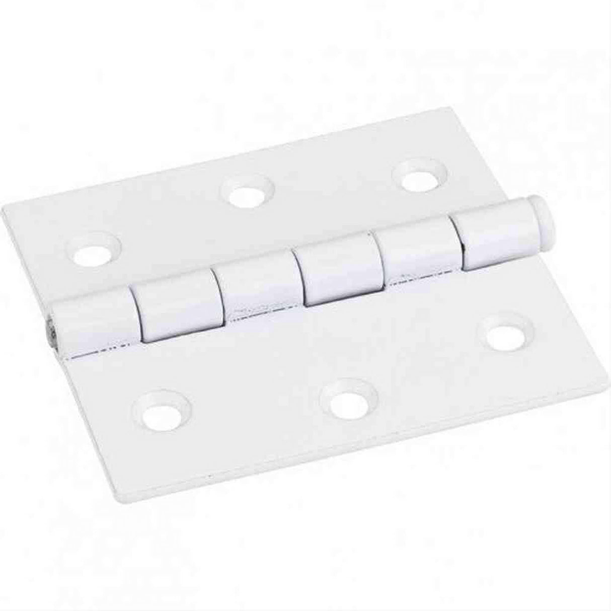 Hardware Resources OL33550BWH 3" x 2-3/4" Single Full Swaged Butt Hinge Bright White