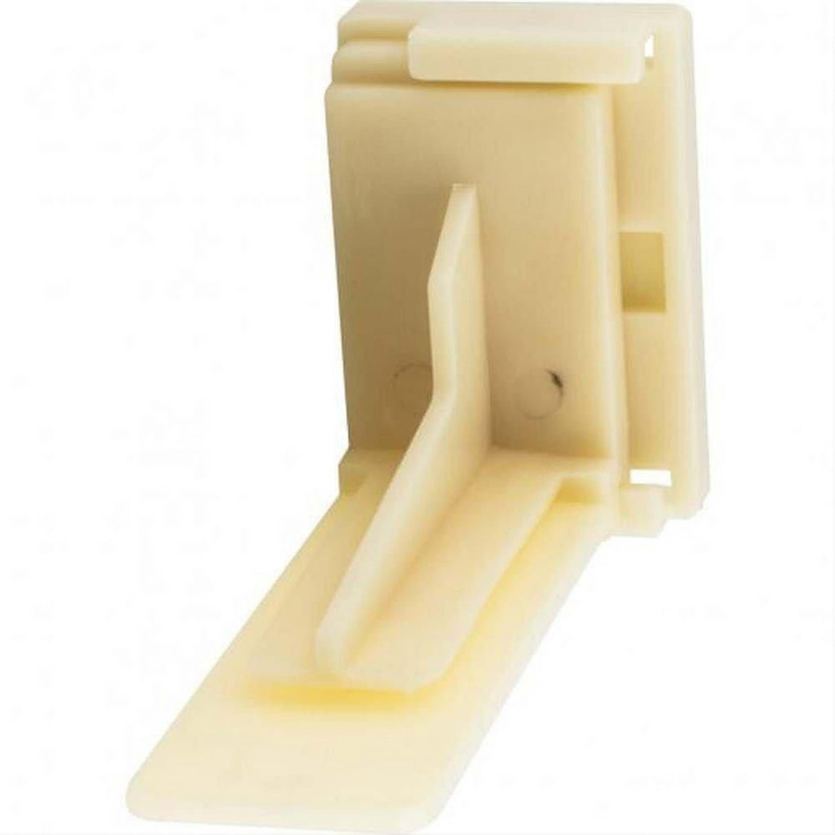 Hardware Resources USE-ADJ Adjustable Plastic Rear Bracket for Undermount Drawer Slides With 8 mm Dowels Almond