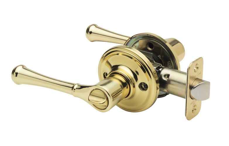 Copper Creek HL2230PB polished brass privacy door lever