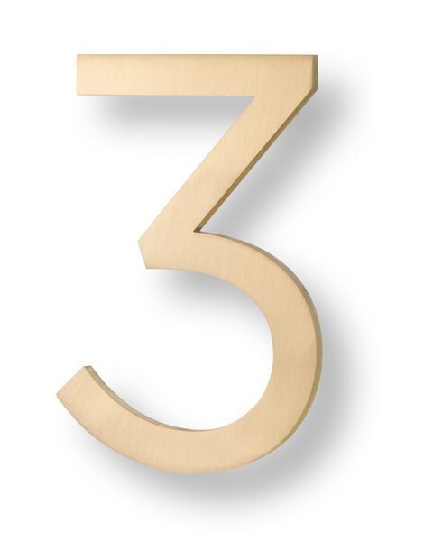 Sure-Loc HNF6-3 SB satin brass house number
