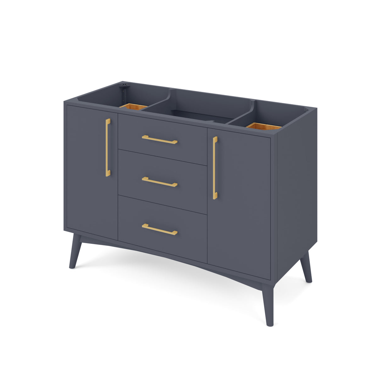 Jeffrey Alexander Dashwood Blue Steel Single Sink Bathroom Vanity with White Quartz Top - 8 in. Widespread Faucet Top - VKITDAS48BSWQR product image 2