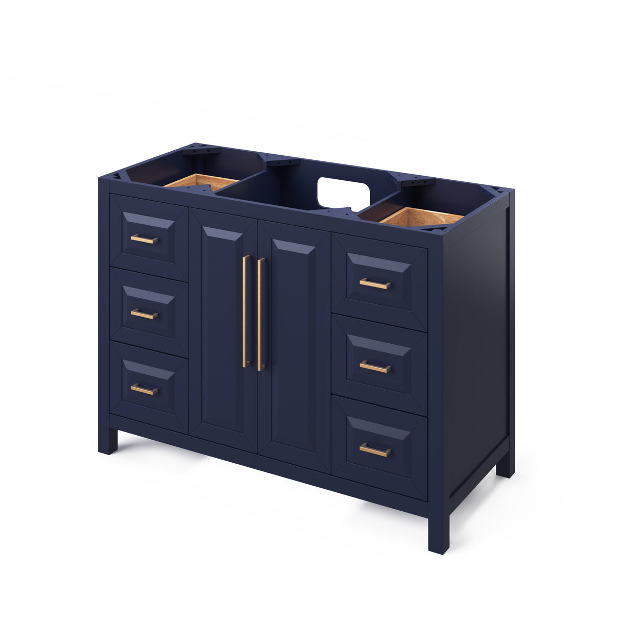 Jeffrey Alexander Cade 48" Hale Blue Single Sink Bathroom Vanity with Calacatta Vienna Quartz Top - 8 in. Widespread Faucet Top product image 3