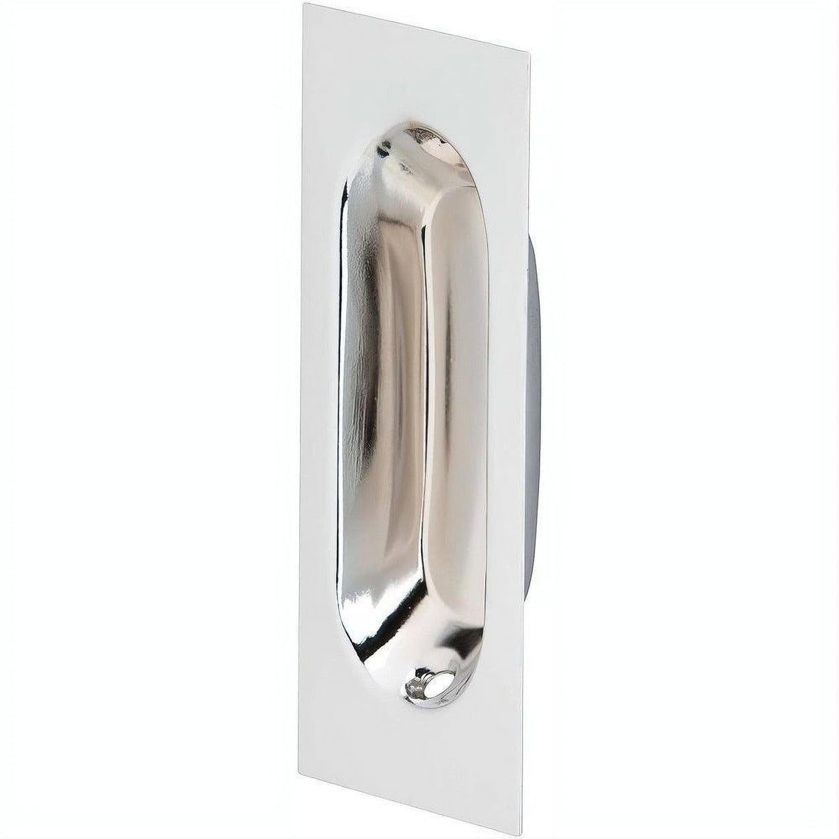 Ives 22B26 22B Low Profile Wrought Brass Oblong Flush Pull 3-1/8" x 1-5/16" x 7/16" Polished Chrome