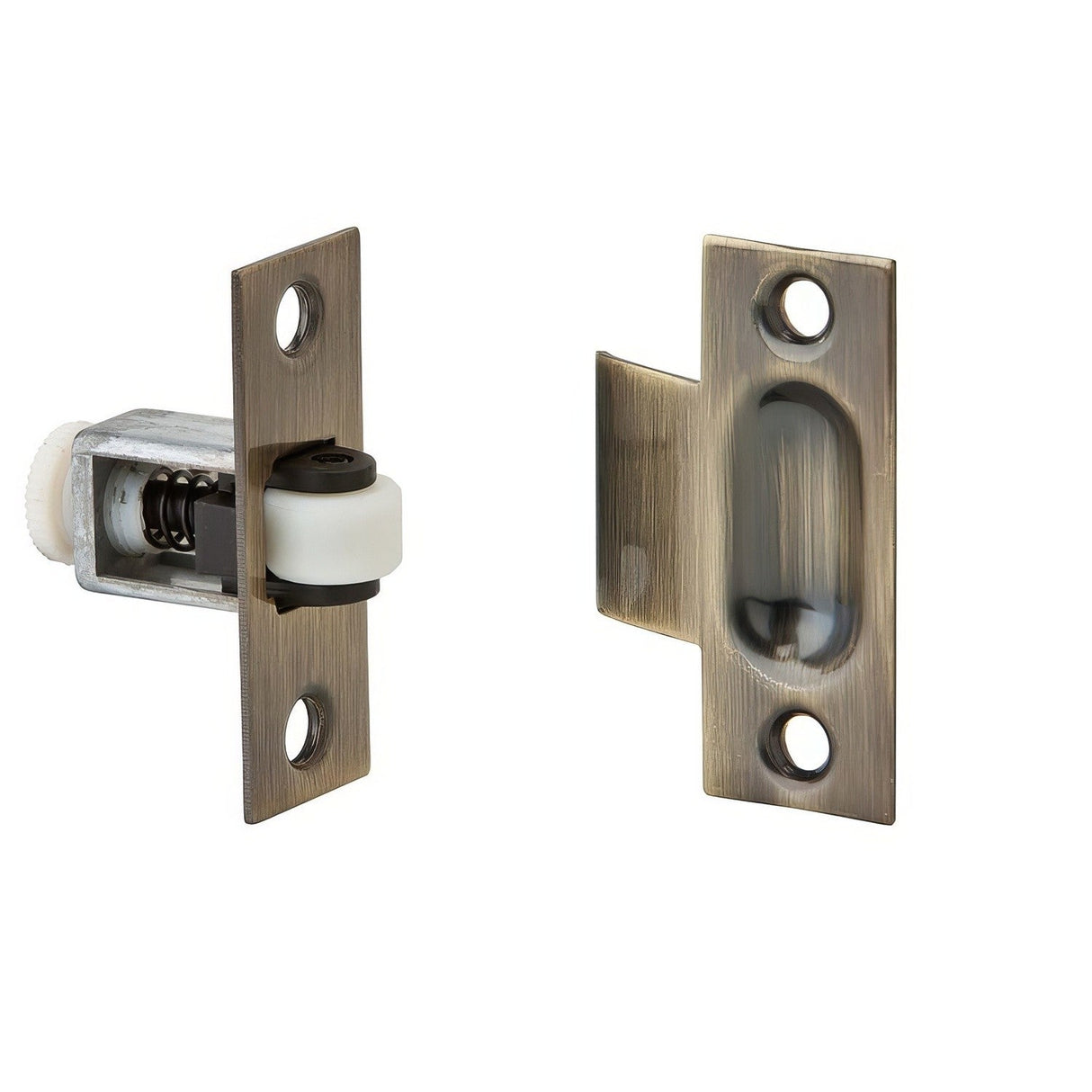 Ives 336B5 satin brass blackened roller catch