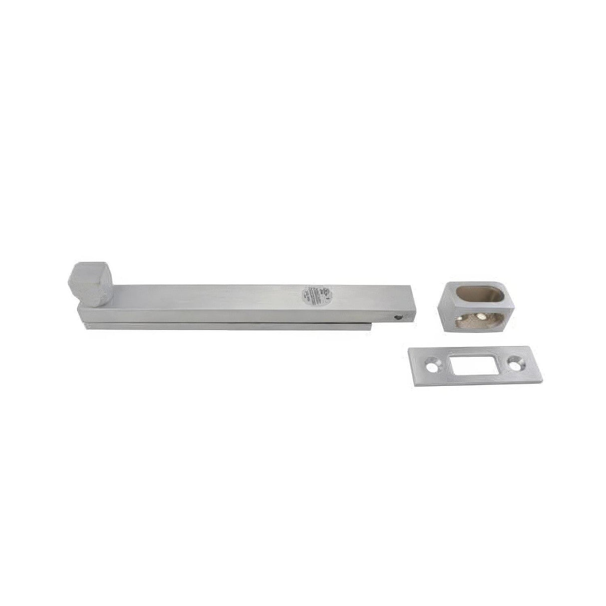 Ives SB1630B26D SB1630-B Heavy Duty Steel Flat Bottom Strike Surface Bolt 8" L Body 1" Throw Satin Chrome