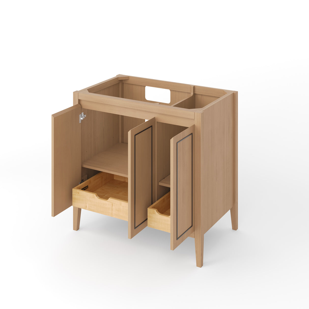 Jeffrey Alexander Percival 36" Dark Walnut Single Sink Bathroom Vanity with White Resin Top - 8 in. Widespread Faucet Top product image 3