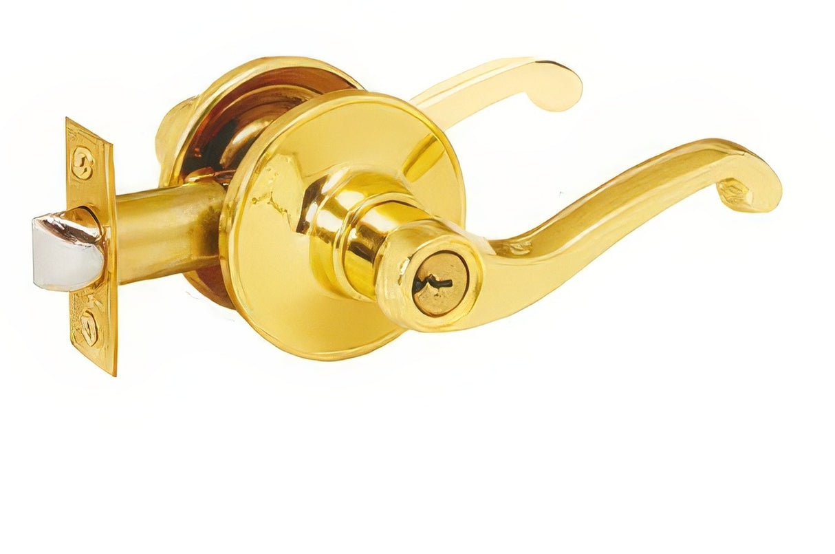 Dexter by Schlage J54LAS605 polished brass keyed entry door lever