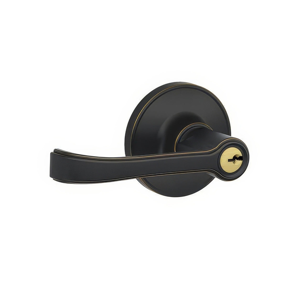 Dexter by Schlage J54TOR716 aged bronze keyed entry door lever