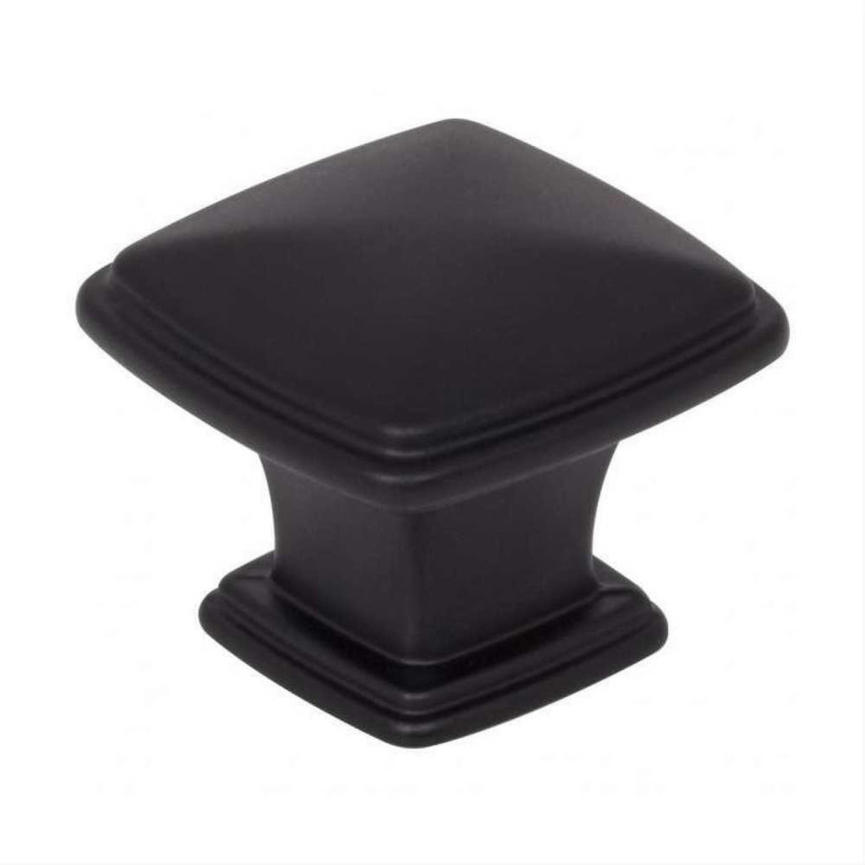 Jeffrey Alexander 1091MB 1091 Milan 1 1-3/16" Zinc Plain Square Cabinet Knob Matte Black
