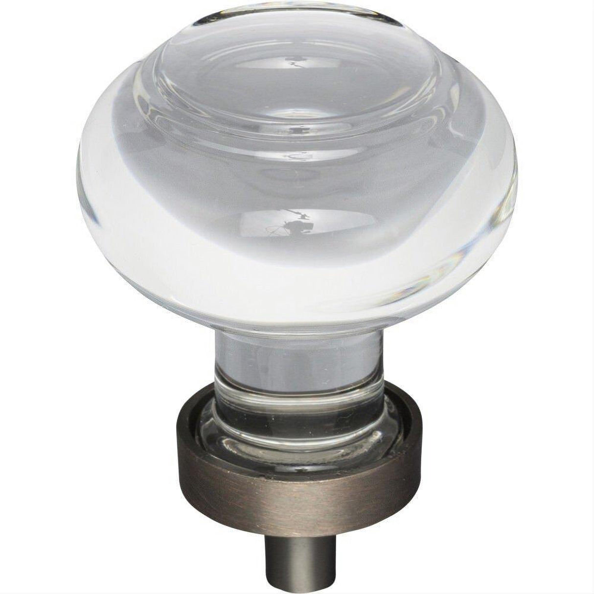 Jeffrey Alexander G120DBAC G120 Harlow 1-7/16" Zinc Small Button Glass Cabinet Knob Brushed Oil Rubbed Bronze