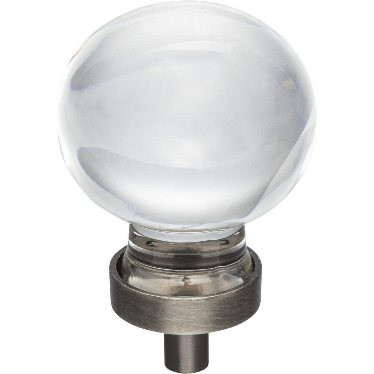 Jeffrey Alexander G130L-BNBDL Harlow 1-3/8" Zinc Large Sphere Glass Cabinet Knob Brushed Pewter