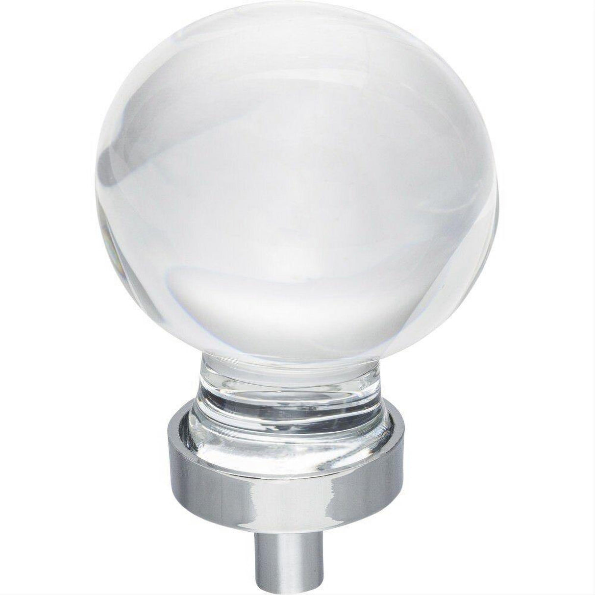 Jeffrey Alexander G130L-PC Harlow 1-3/8" Zinc Large Sphere Glass Cabinet Knob Polished Chrome