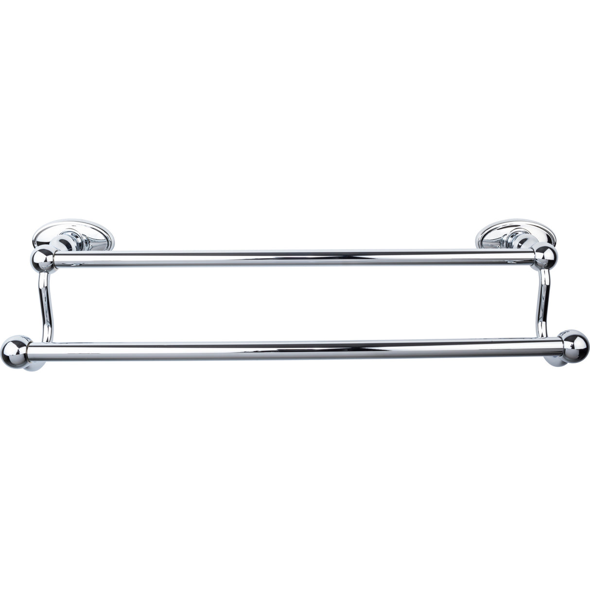 Top Knobs ED7PCC TOP BATH (R) Edwardian Bath Double 20 1/2" Wall Mounted Towel Bar Polished Chrome