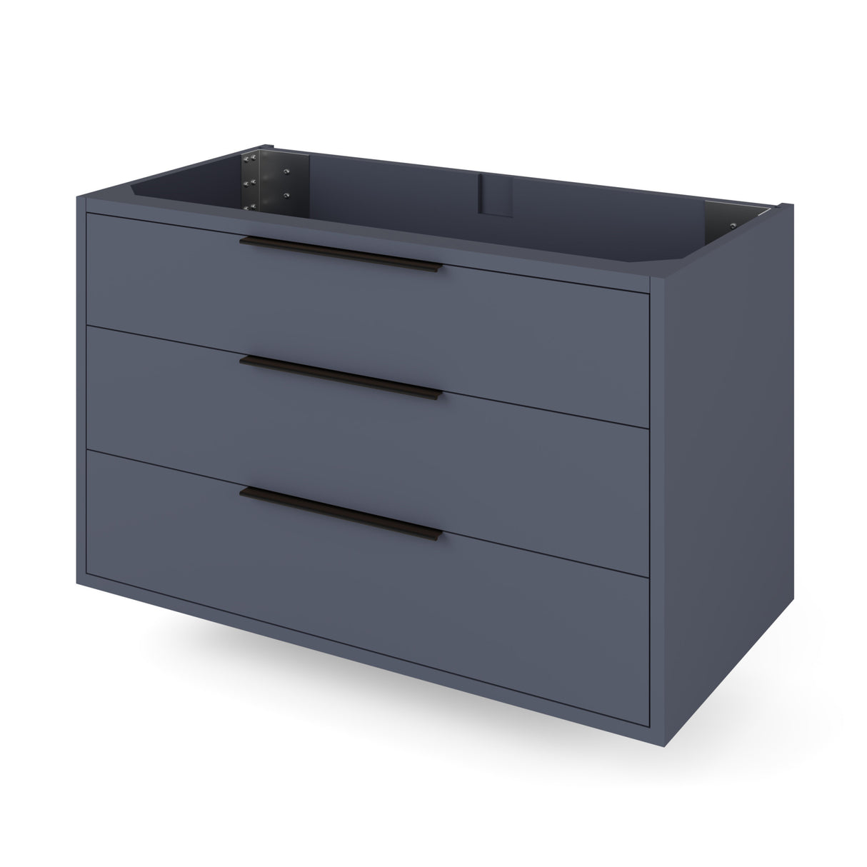 Jeffrey Alexander Gardner 37" Blue Steel Single Sink Bathroom Vanity with White Resin Top - Single-Hole Faucet Top - VKGAR36BSRE product image 3