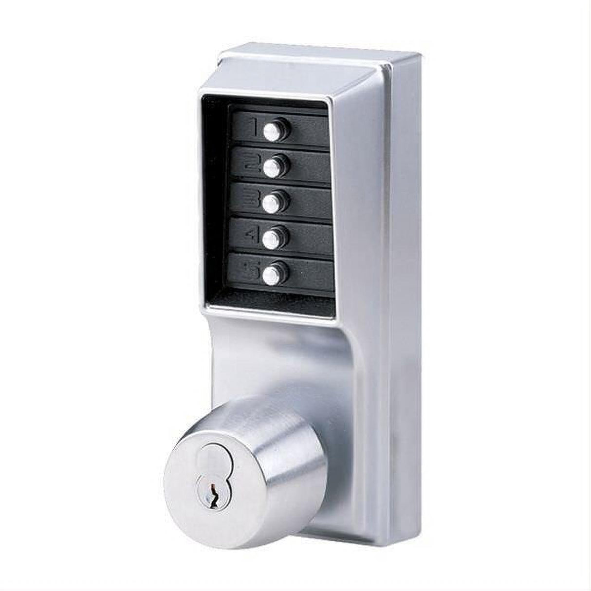 Kaba Simplex 1021S26D Pushbutton Knob Lock Combination Key Override and Schlage Prep Satin Chrome