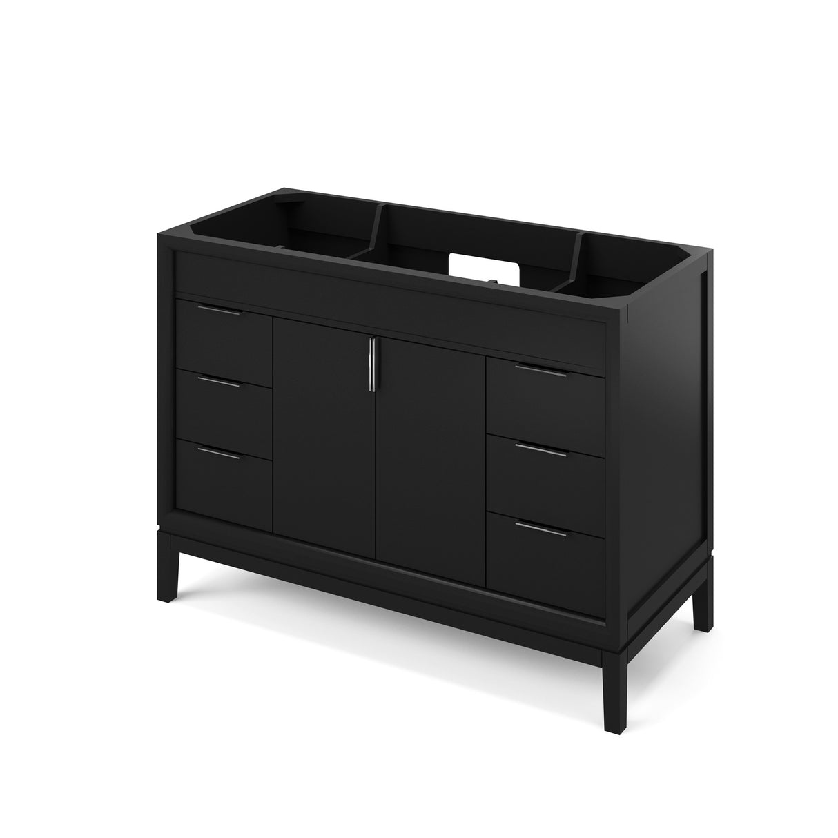Jeffrey Alexander Theodora 49" Black Single Sink Bathroom Vanity with White Resin Top - 8 in. Widespread Faucet Top product image 2
