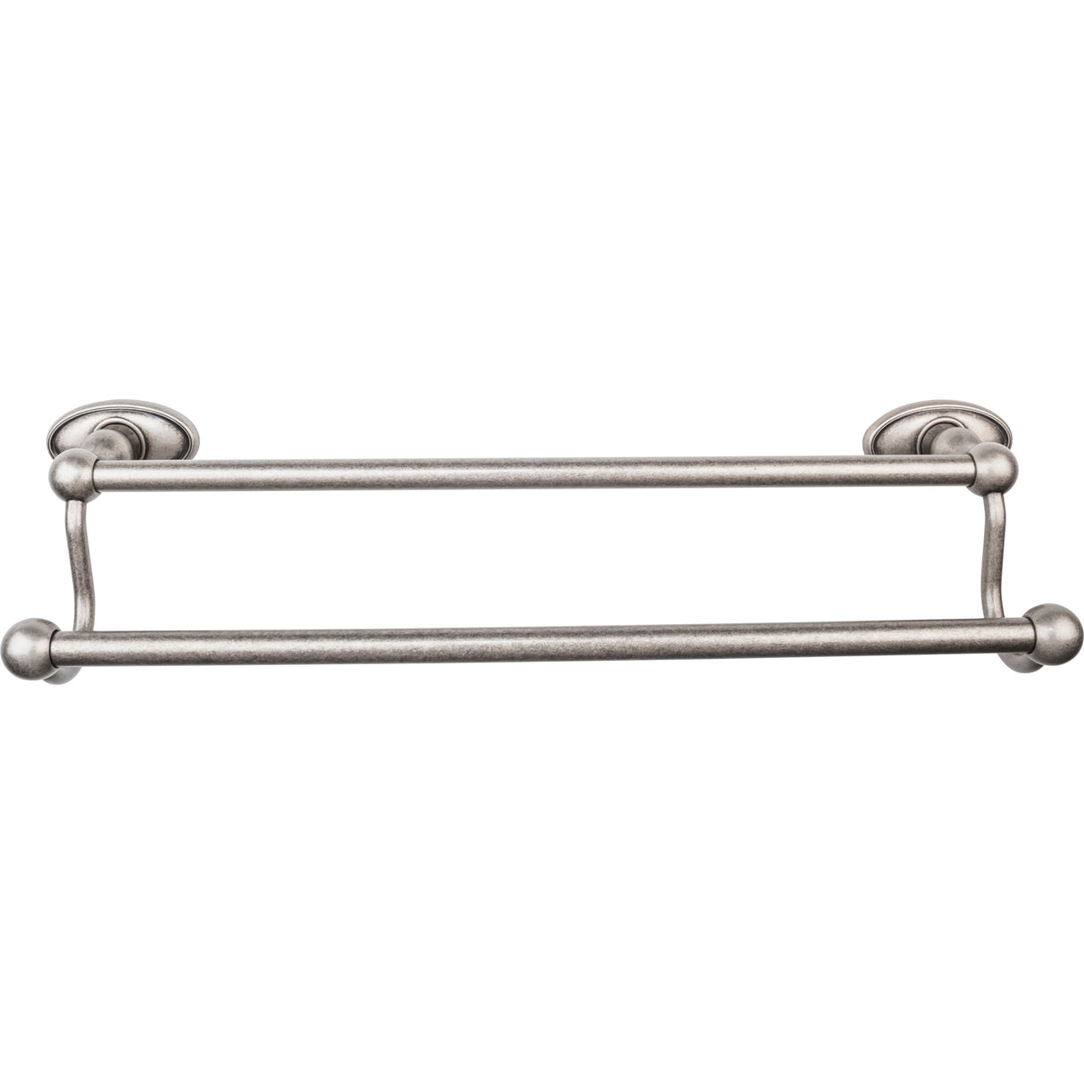 Top Knobs ED7APC TOP BATH (R) Edwardian Bath Double 20 1/2" Wall Mounted Towel Bar Antique Pewter