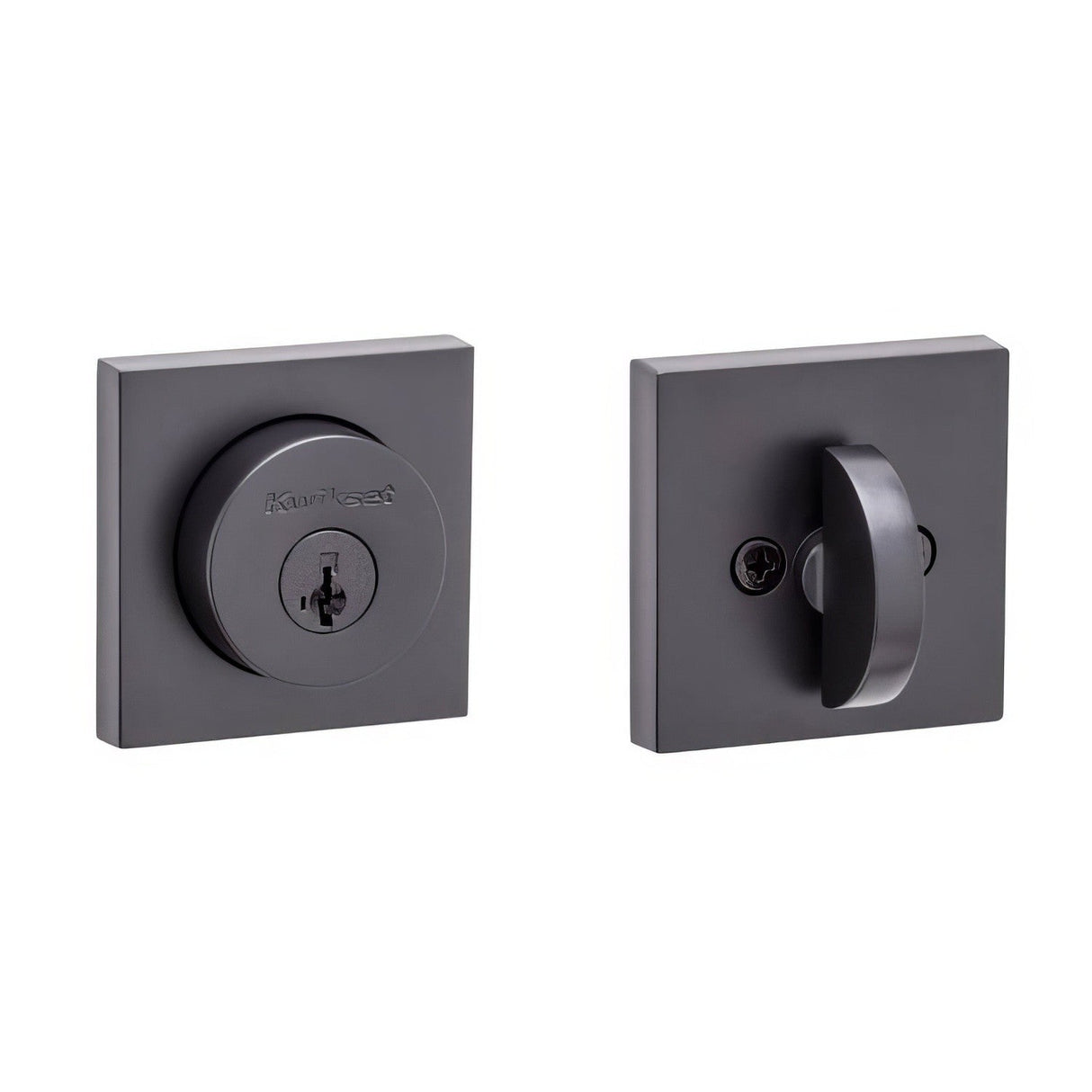 Kwikset 158SQT-514S.STRKP Halifax Square Rose Single Cylinder Deadbolt SmartKey Matte Black