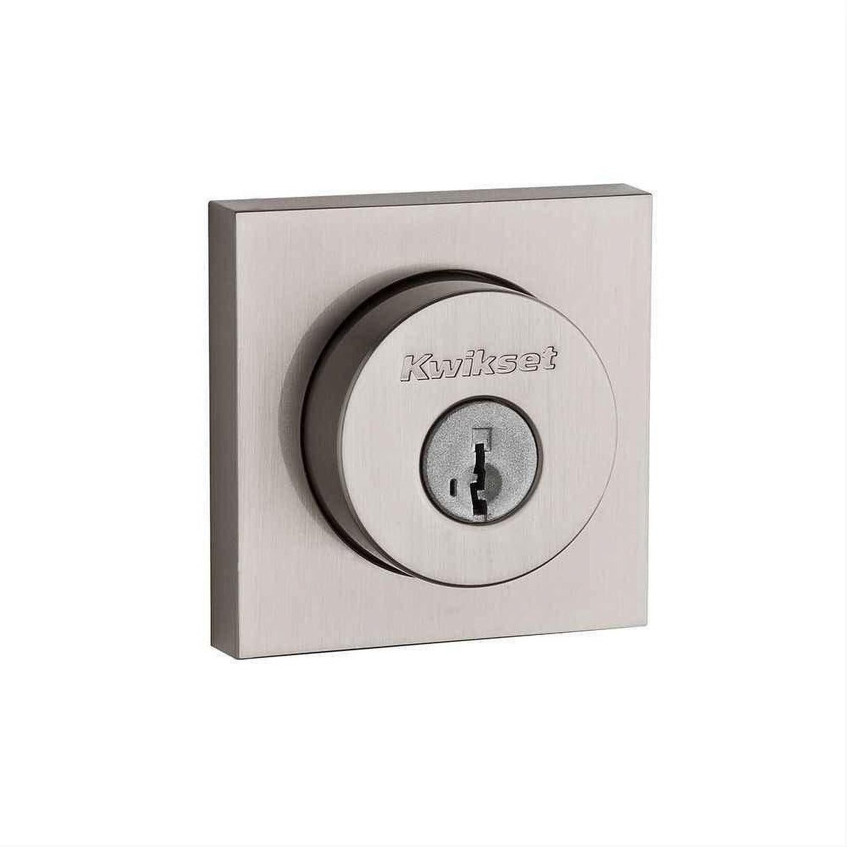 Kwikset 159SQT-15S.STRKP Halifax Square Rose Double Cylinder Deadbolt SmartKey Satin Nickel