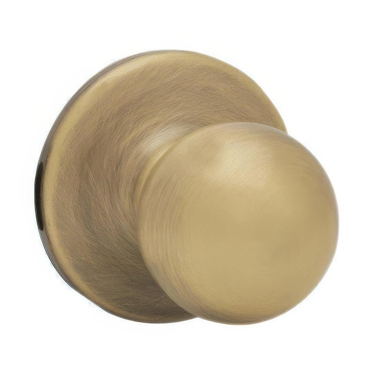 Kwikset 200P-5 Polo Knob Passage Door Lock and RCS Strike Antique Brass