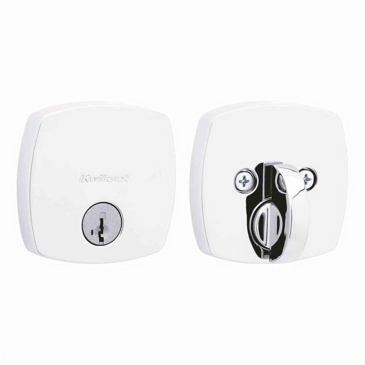 Kwikset 258MDT-26S.STRKP Midtown Contemporary Low Profile Single Cylinder SmartKey Deadbolt Bright Chrome