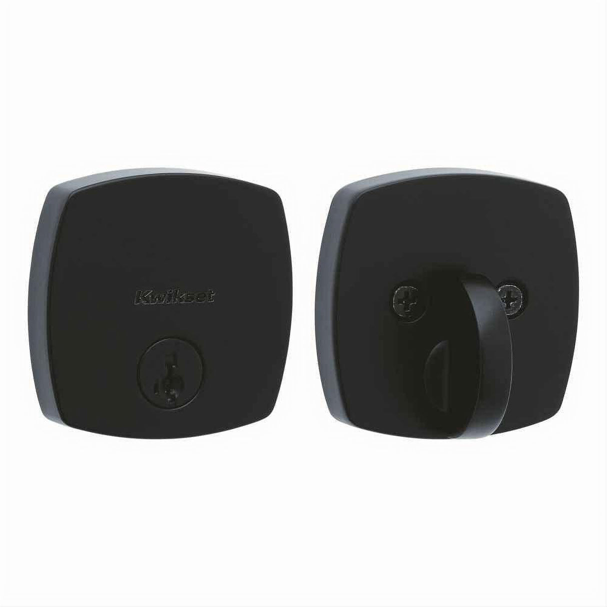 Kwikset 258MDT-514S.STRKP Midtown Contemporary Low Profile Single Cylinder SmartKey Deadbolt Matte Black
