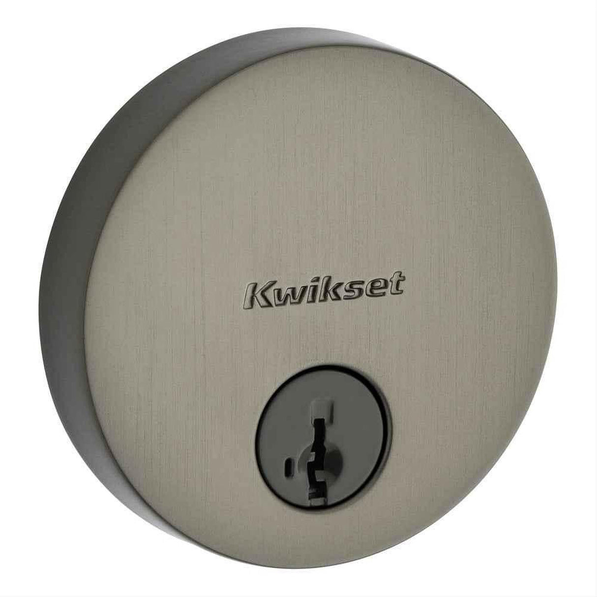 Kwikset 258RDT-18GS.STRKP Uptown Round Contemporary Low Profile Single Cylinder SmartKey Deadbolt Gunmetal