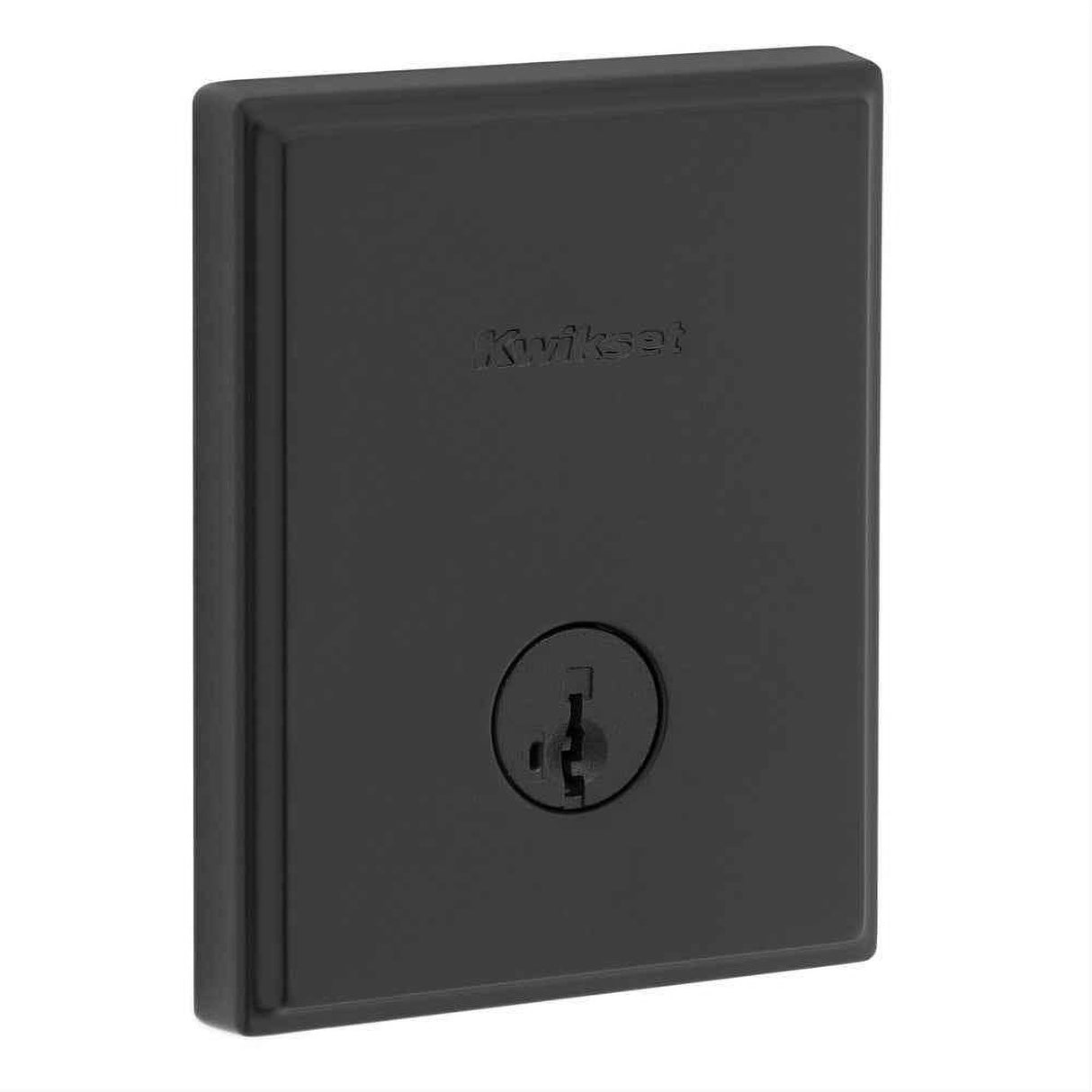 Kwikset 258TRCT-514S.STRKP Crosstown Low Profile Single Cylinder SmartKey Deadbolt Matte Black