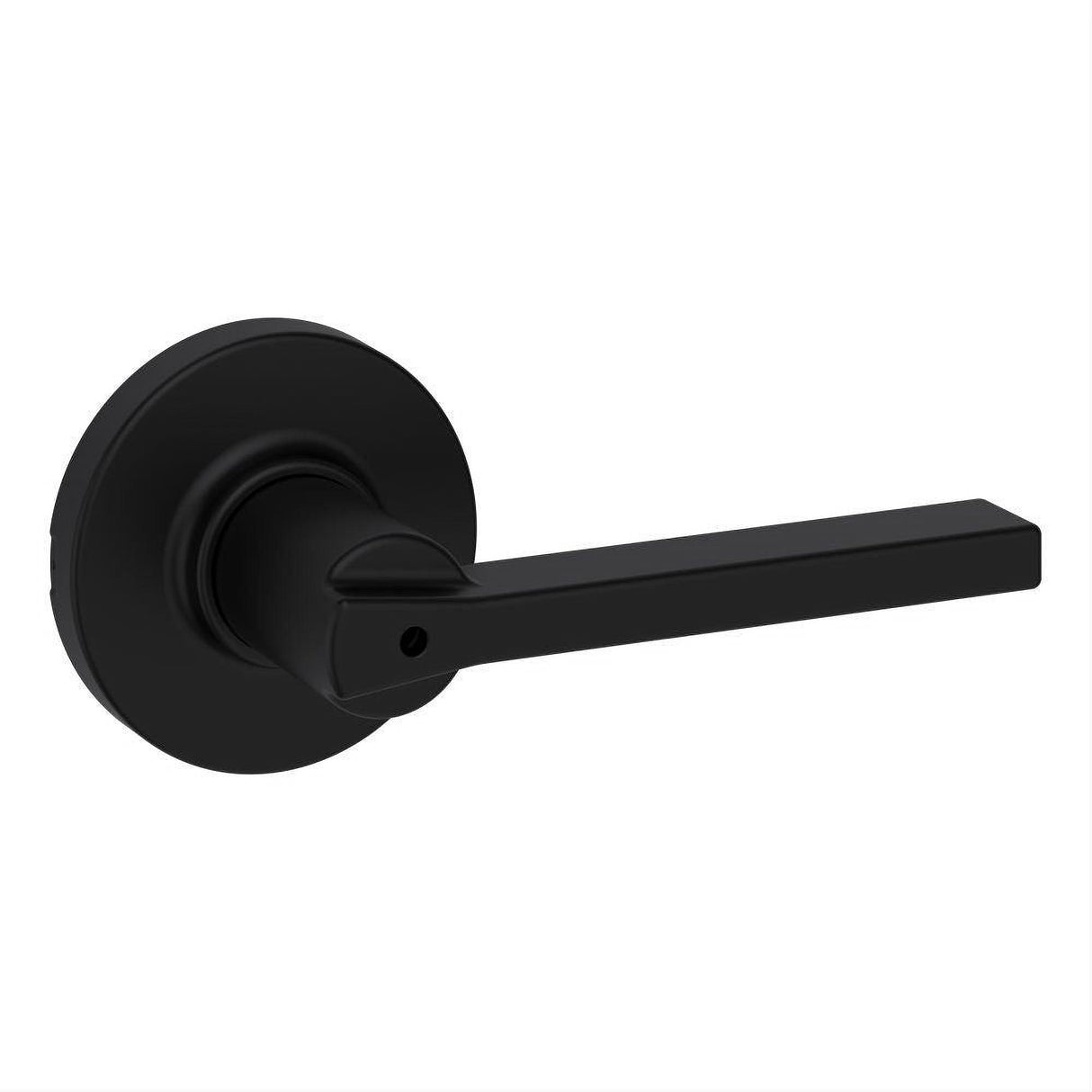Kwikset 300CSLRDT-514 Casey Lever with Round Rose Privacy Door Lock and RCS Strike Matte Black