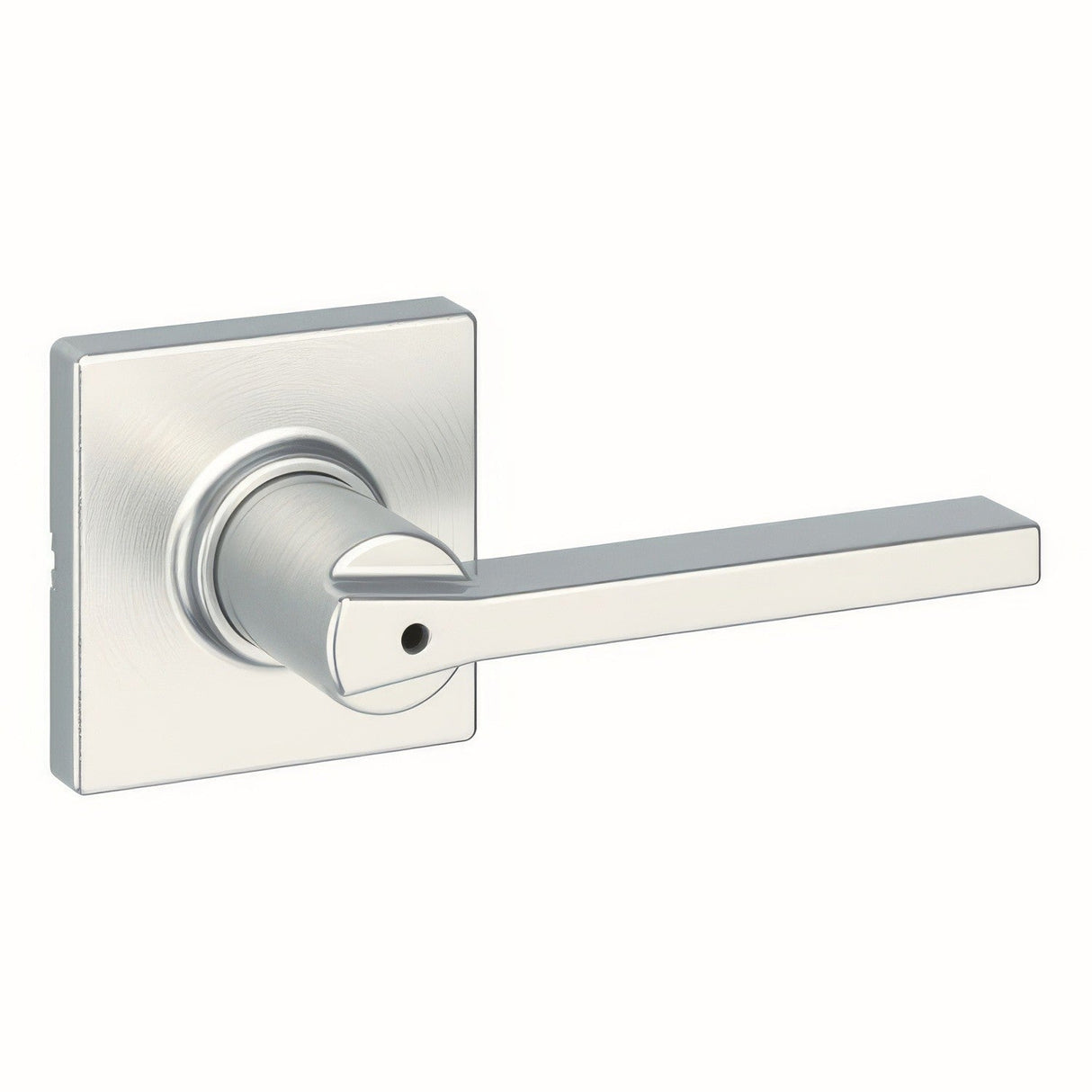 Kwikset 300CSLSQT-15 Casey Lever with Square Rose Privacy Door Lock and RCS Strike Satin Nickel