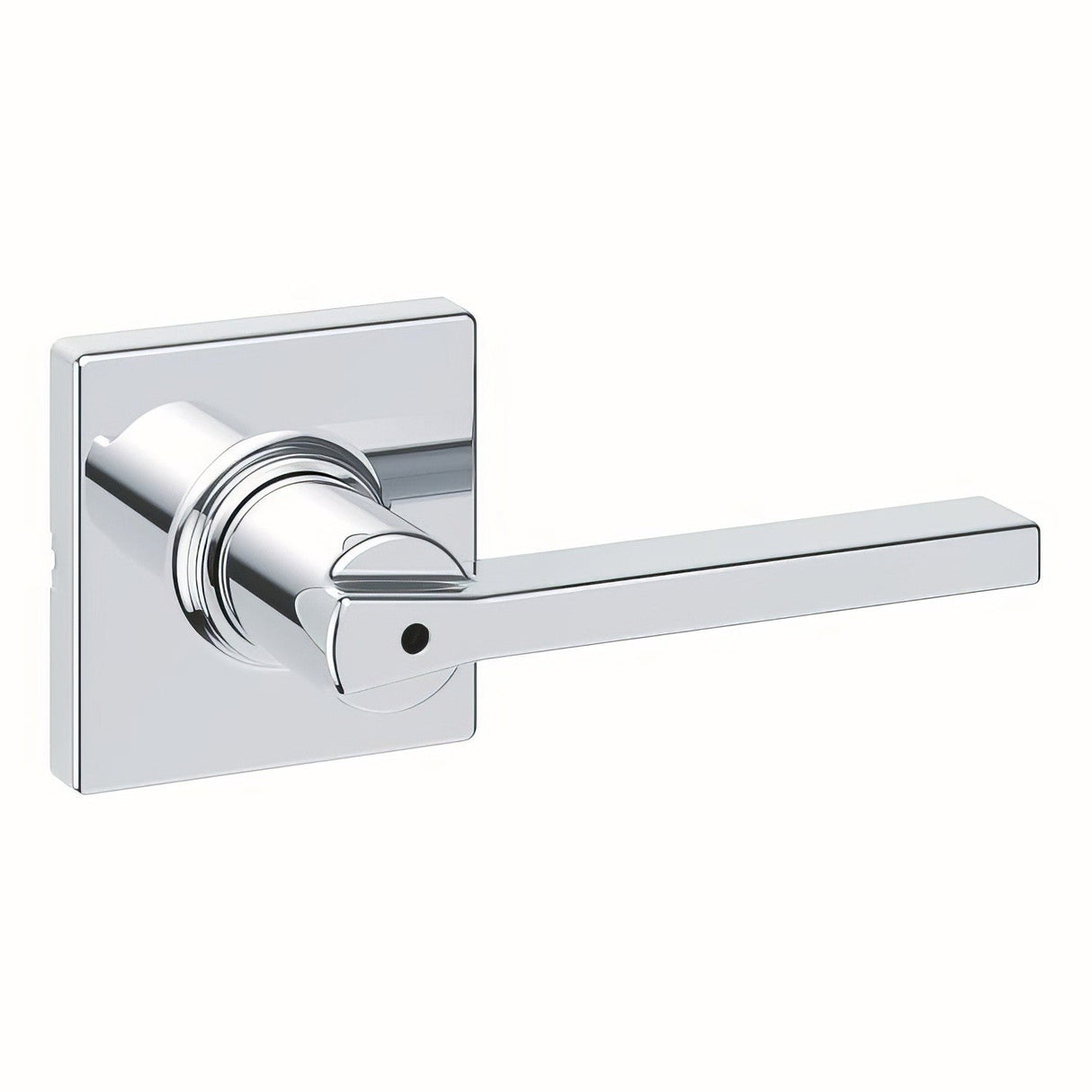 Kwikset 300CSLSQT-26 Casey Lever with Square Rose Privacy Door Lock and RCS Strike Bright Chrome