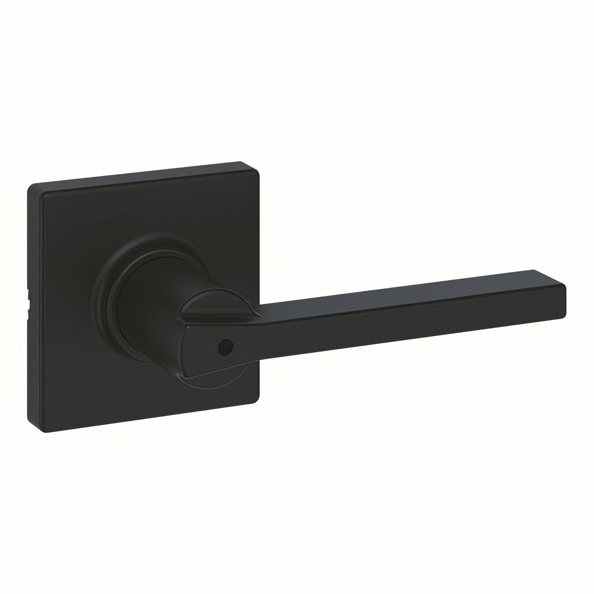 Kwikset 300CSLSQT-514 Casey Lever with Square Rose Privacy Door Lock and RCS Strike Matte Black