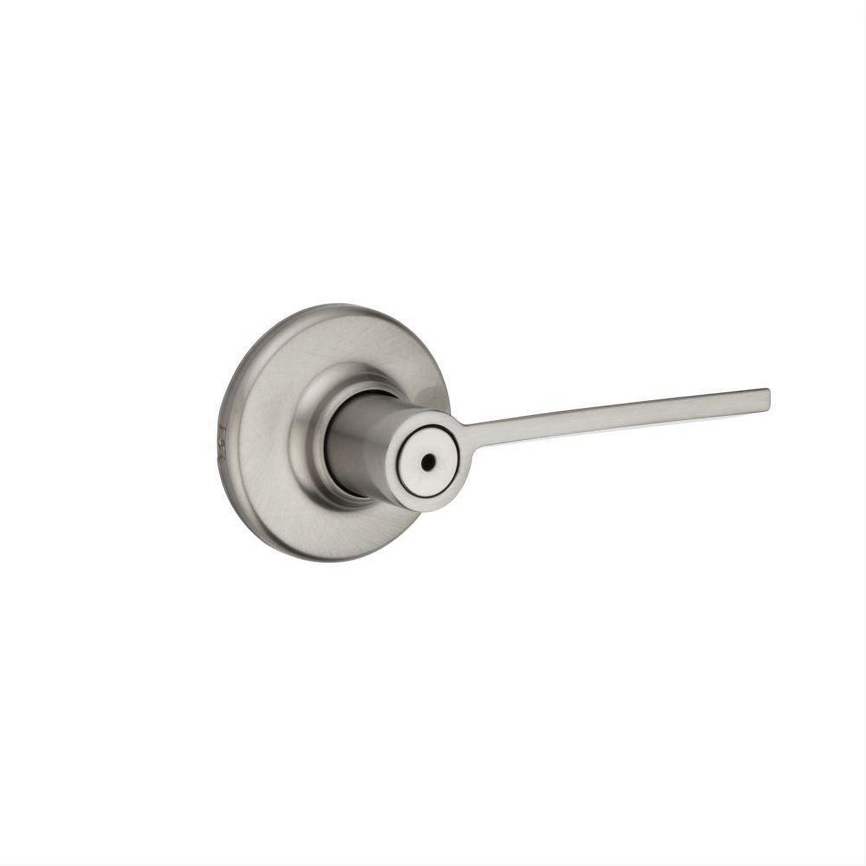Kwikset 300LRLRDT-15 Ladera Lever with Round Rose Privacy Door Lock and RCS Strike Satin Nickel