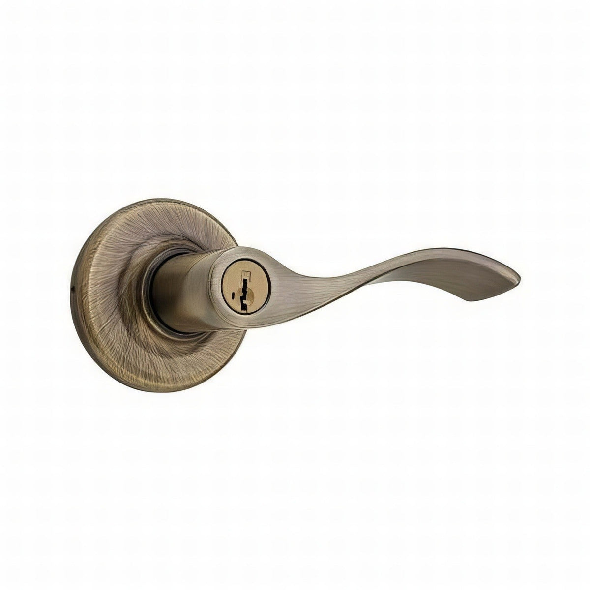 Kwikset 405BL-5S Balboa Keyed Entry Lever - Antique Brass