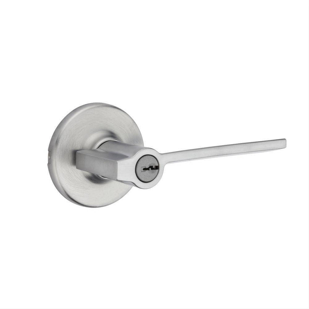 Kwikset 405LRLRDT-26D Ladera Lever with Round Rose Entry Door Lock with 6AL Latch and RCS Strike Satin Chrome