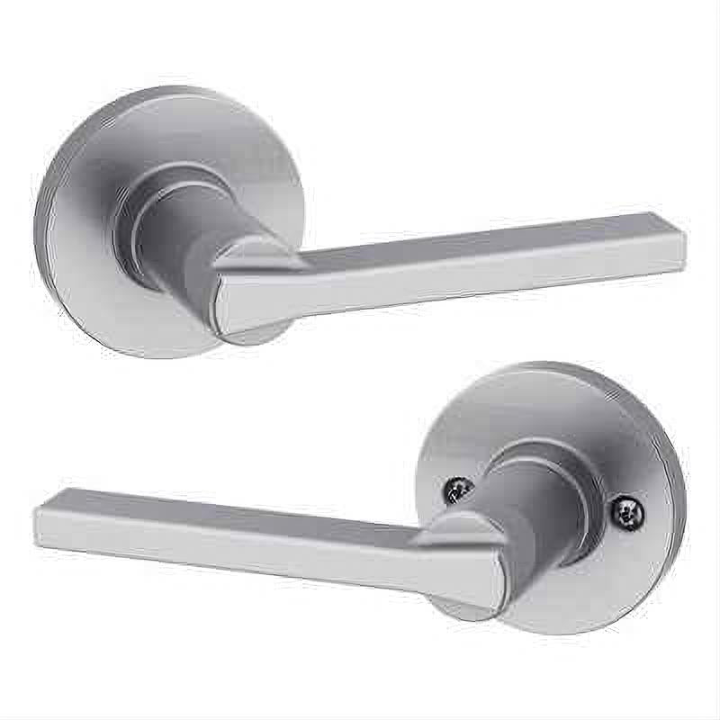 Kwikset 407CSLRDT-26 Light Commercial Casey Lever Round Rose Passage Door Lock with RCAL Latch and RCS 3031 Strike Bright Chrome