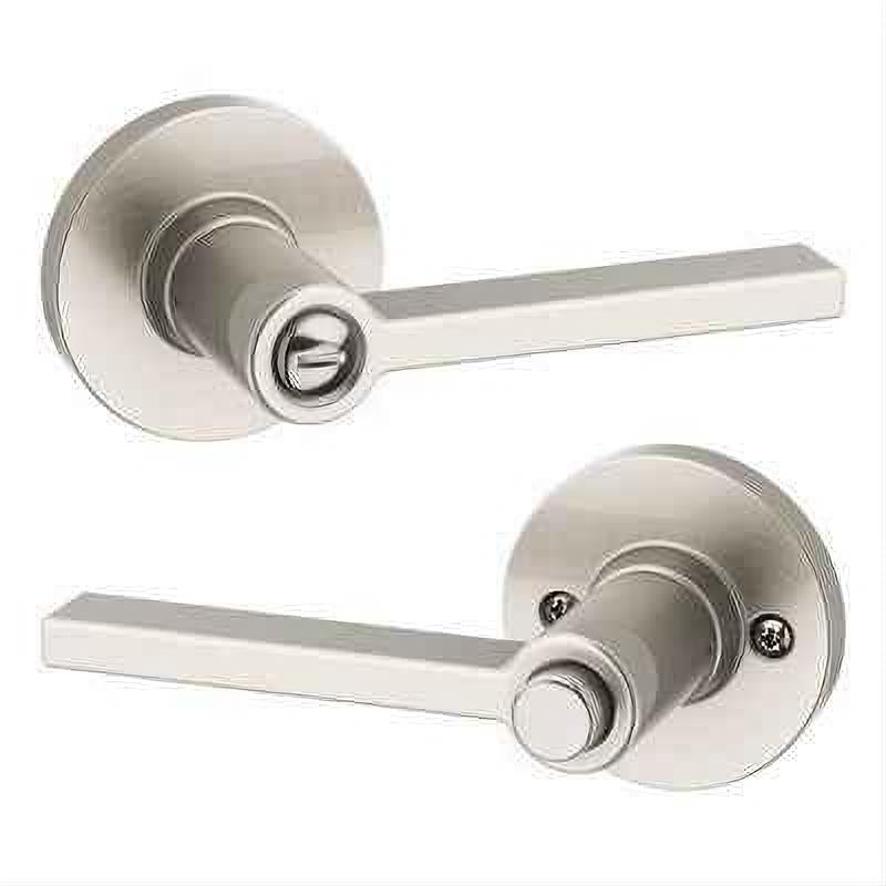 Kwikset 408CSLRDT-15 Light Commercial Casey Lever Round Rose Privacy Door Lock with RCAL Latch and RCS 3031 Strike Satin Nickel