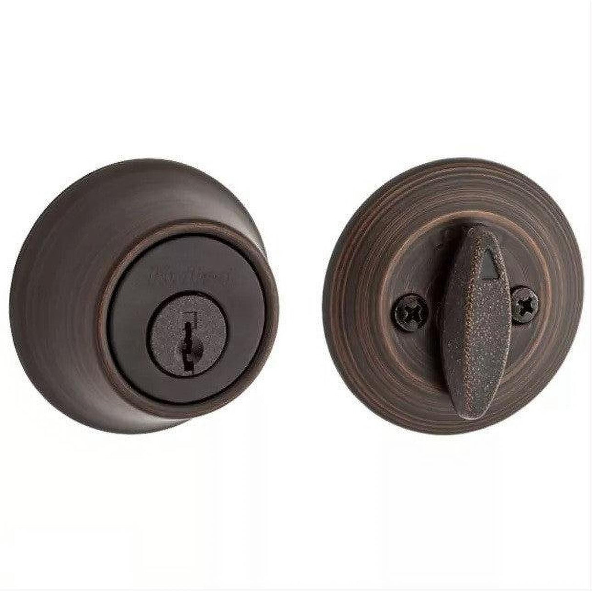 Kwikset 660-3S.DS Single Cylinder Deadbolt with 6AL Latch and STRKP Strike Pack which includes Square Corner, Round Corner and 5303 Round Corner Full Lip Strikes K3 Polished Brass