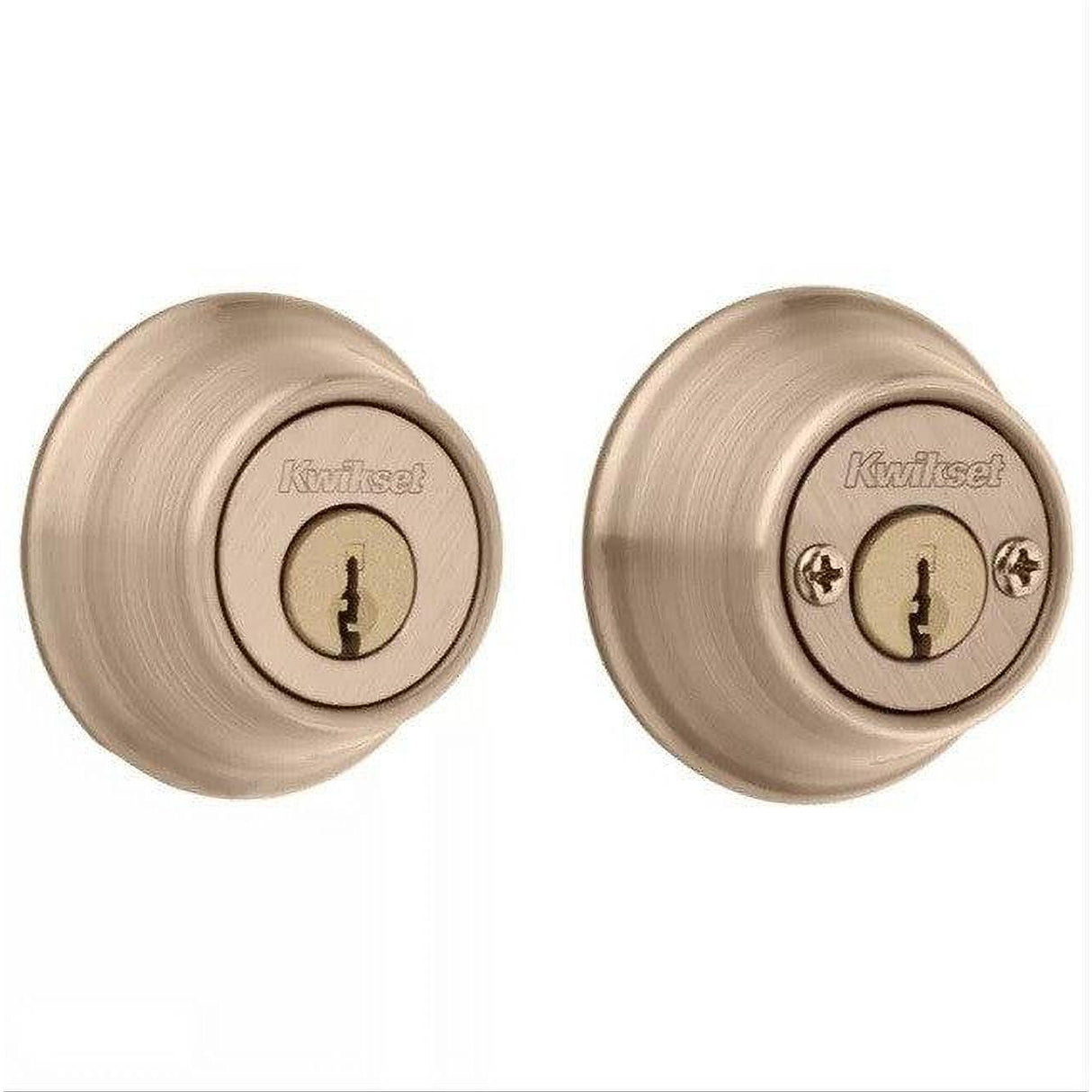 Kwikset 665-11PS.STRKP Double Cylinder Deadbolt with RCAL Latch and STRKP Strike Pack which includes Square Corner, Round Corner and 5303 Round Corner Full Lip Strikes Venetian Bronze