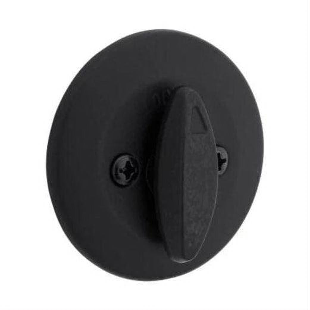 Kwikset 667-26D.STRKP One Sided Turn Deadbolt with Blank Plate with RCAL Latch and STRKP Strike Pack which includes Square Corner; Round Corner and 5303 Round Corner Full Lip Strikes Satin Chrome