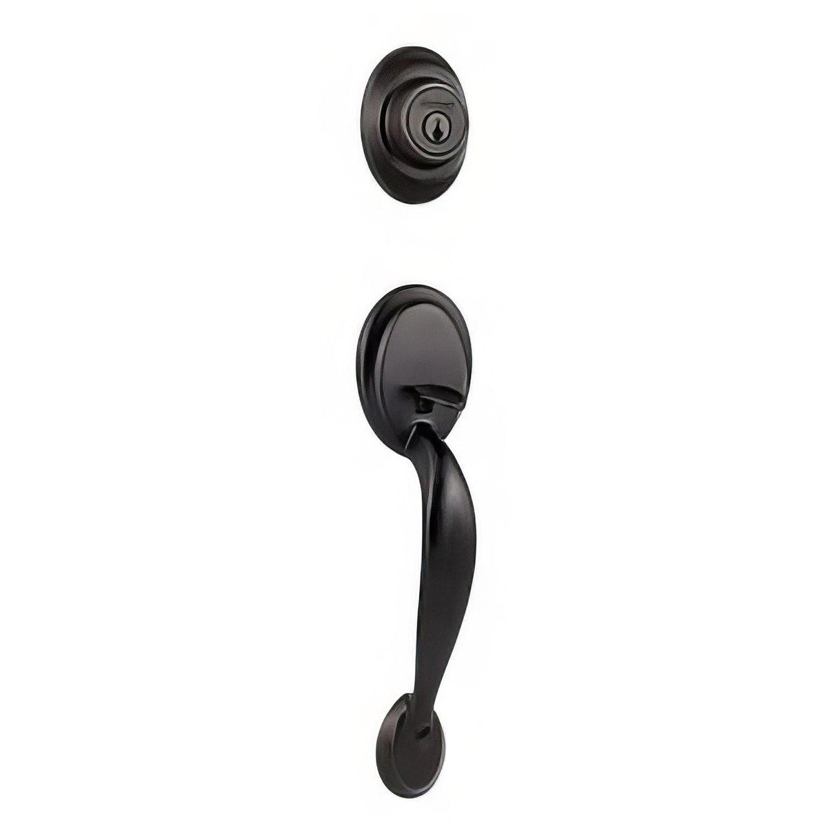 Kwikset 687DALIP Dakota Single Cylinder Exterior Handleset SmartKey with 6AL Latch and STRKP Strike Pack which includes Square Corner; Round Corner and 5303 Round Corner Full Lip Strikes